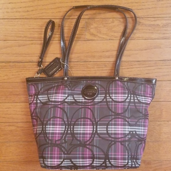 Coach Handbags - NWT Coach Signature Tartan Tote